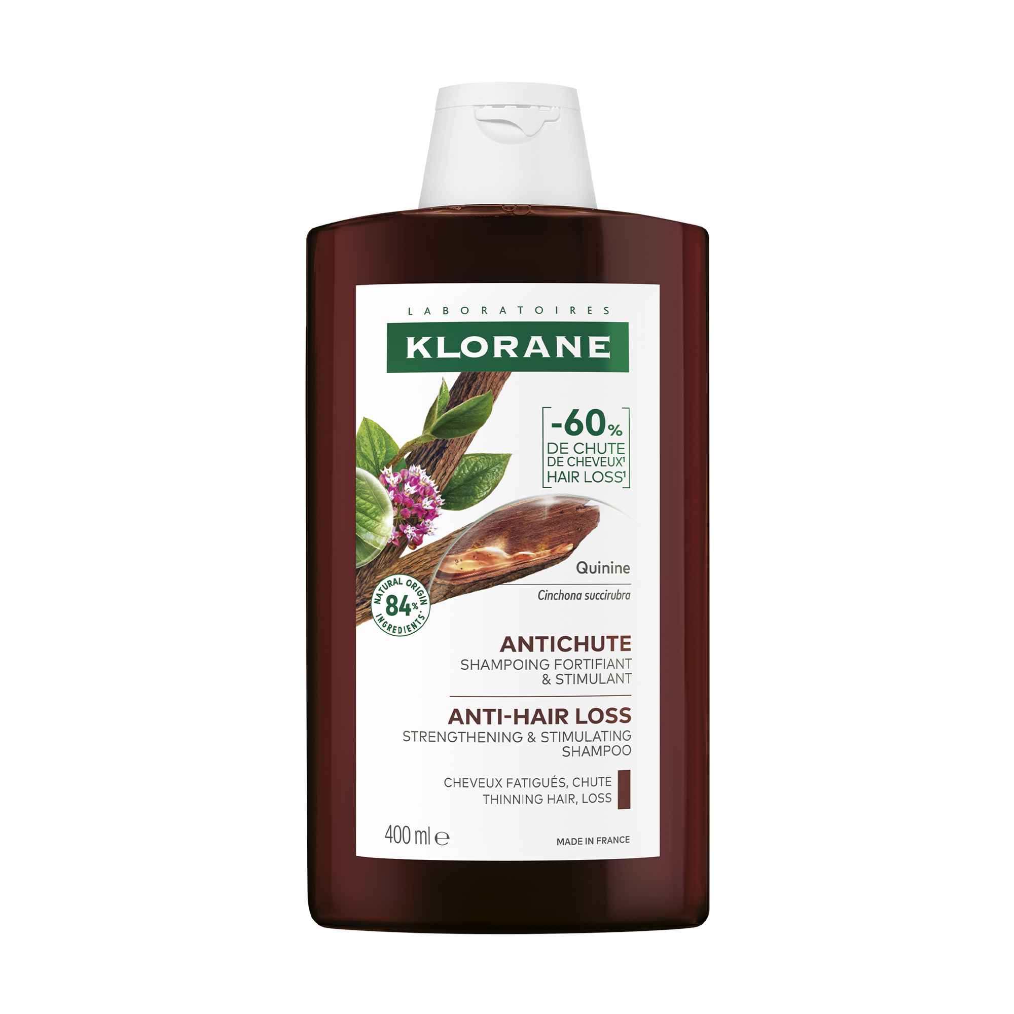 Уцінка! Зміцнювальний шампунь для волосся Klorane Shampoo with Quinine and Organic Edelweiss з хініном та органічним едельвейсом, 400 мл